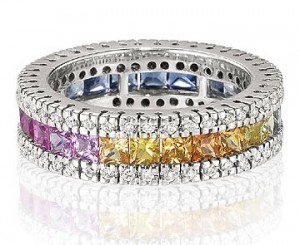 multicolour diamond ring