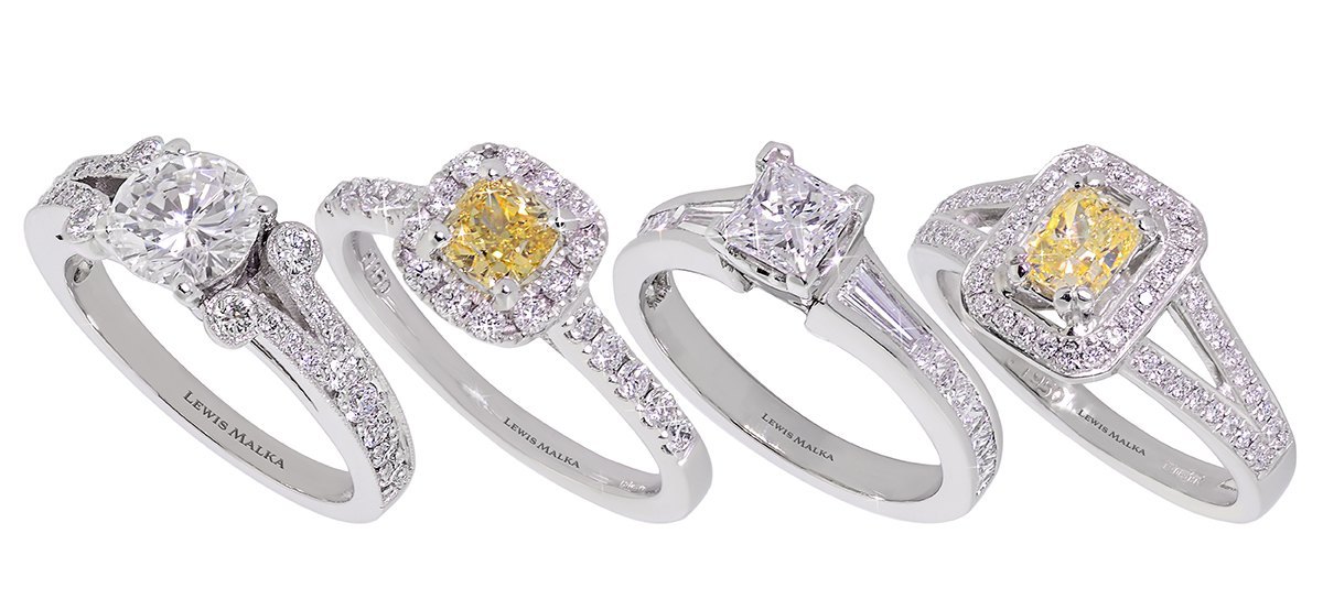 set of 4 beautiful diamond engagement rings