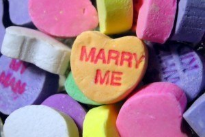 marry me message, love heart sweets