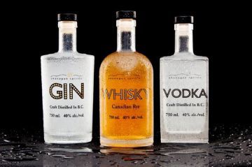 spirit bottles gin whiskey vodka