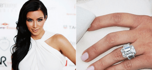 Diamond Ring on Finger of Kim Kardashian