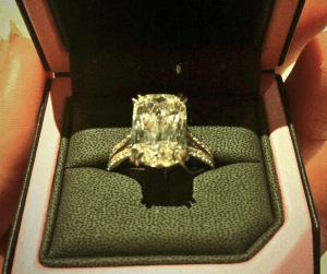 Beautiful large diamond ring in engagement box, Luisa Zissman