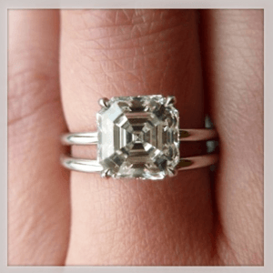 Beautiful Diamond Engagement Ring on Finger