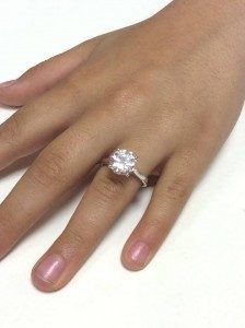 Beautiful Diamond Ring on Finger