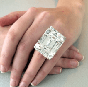 Large White Diamond Ring