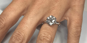 Diamond Ring on Womans Finger