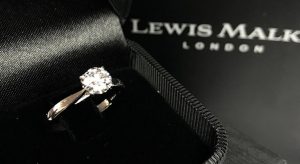 Beautiful engagement ring in box
