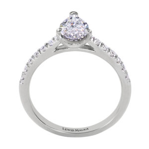 Micro-set pear shaped diamond engagement ring