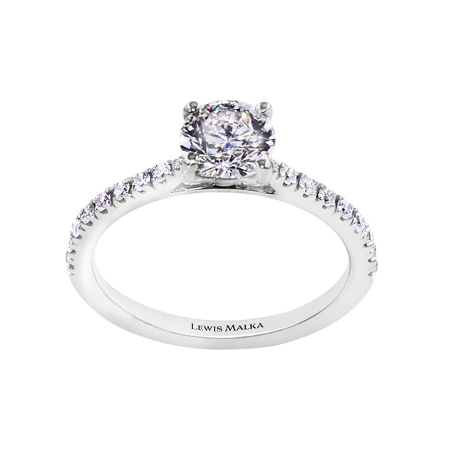 micro-set diamond round engagement ring