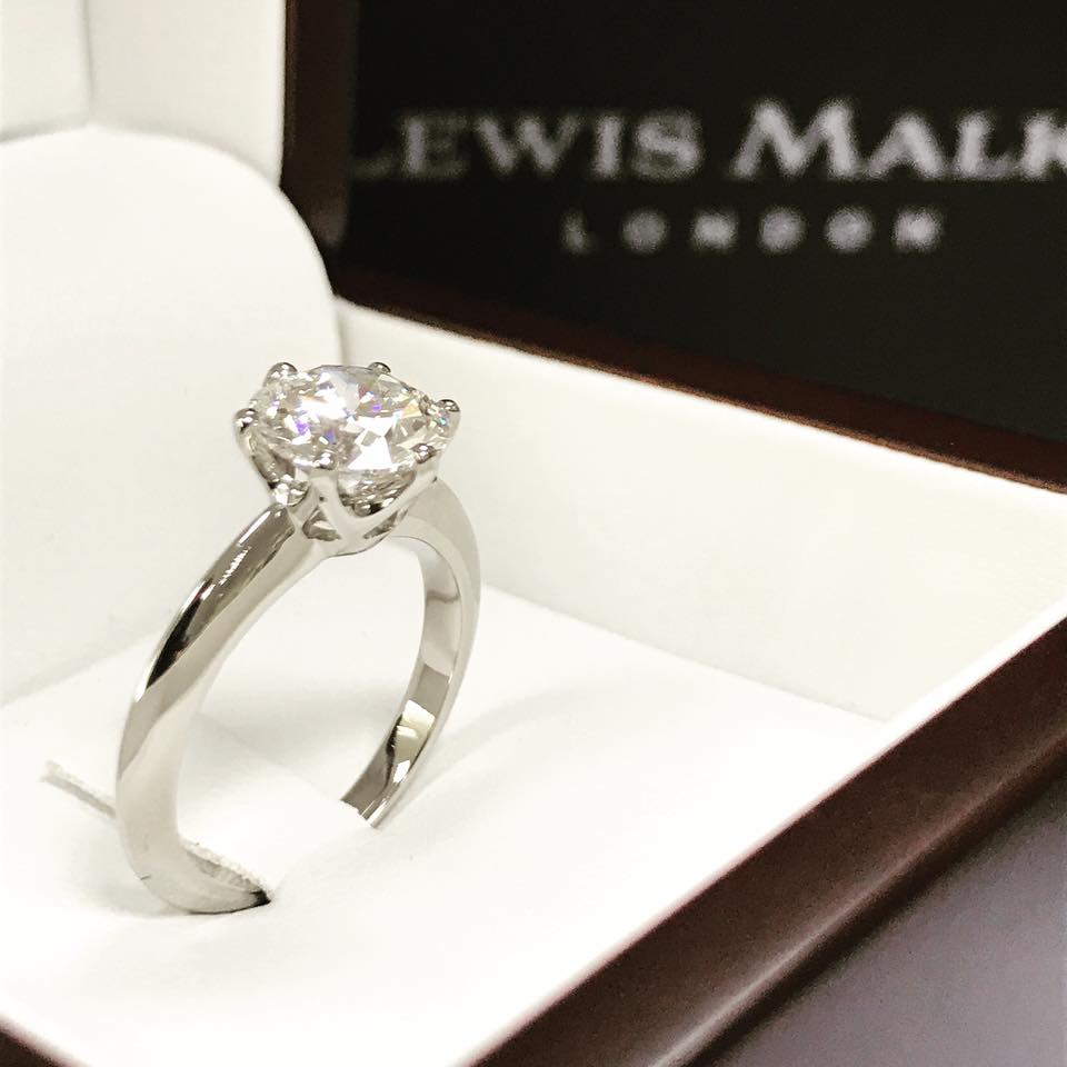 Lewis Malka Diamond Engagement Ring In Box